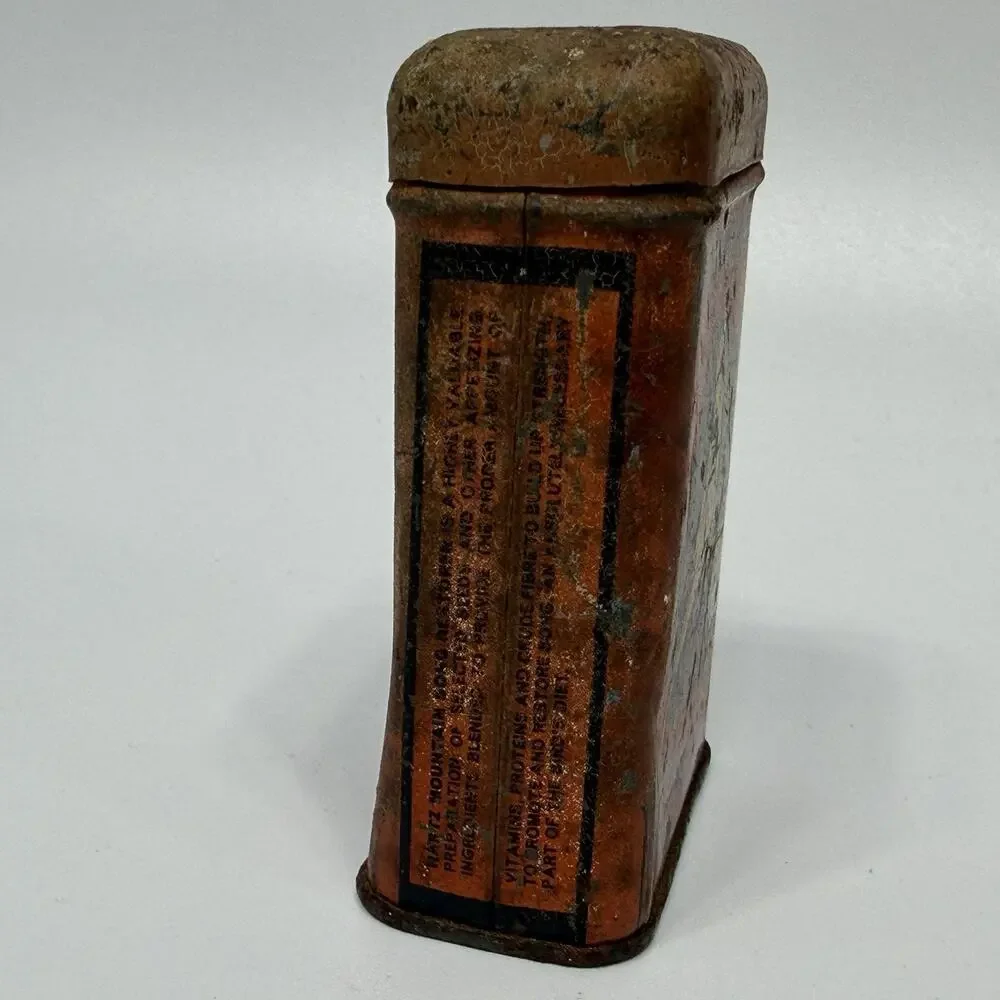 Vintage Hartz Mountain Song Restorer Bird Food Tin Orange Canary Seed USA